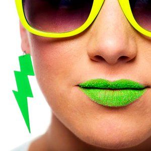 Ride the Neon Green Lightning Earrings